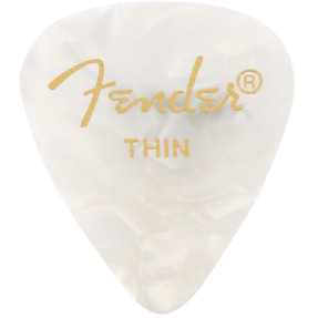 Fender Premium Celluloid 351 Shape Picks, Thin, White Moto, 144-Pack - 1
