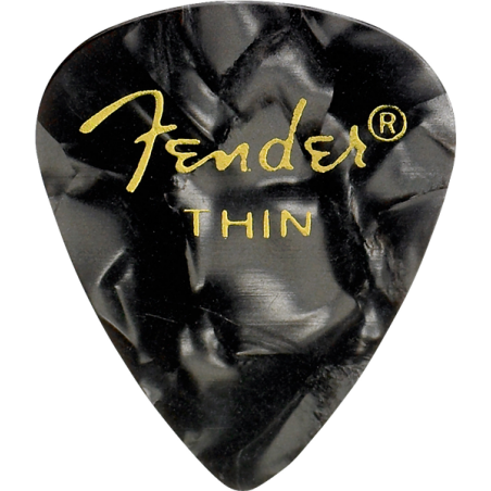 Fender Premium Celluloid 351 Shape Picks, Thin, Black Moto, 144-Pack - 1