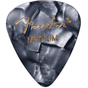 Fender Premium Celluloid 351 Shape Picks, Medium, Black Moto, 144-Pack - 1
