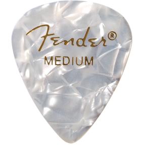 Fender Premium Celluloid 351 Shape Picks, Medium, White Moto, 144-Pack - 1