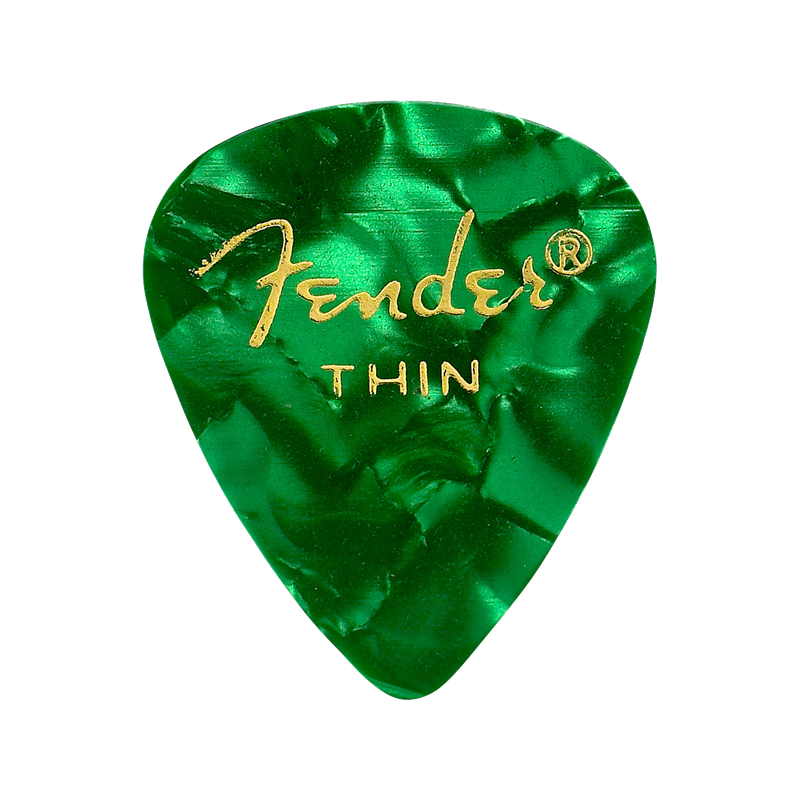 Fender Premium Celluloid 351 Shape Picks, Thin, Green Moto, 144-Pack - 1