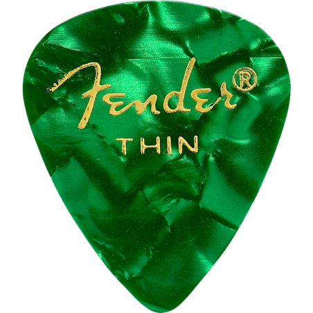 Fender Premium Celluloid 351 Shape Picks, Thin, Green Moto, 144-Pack - 1