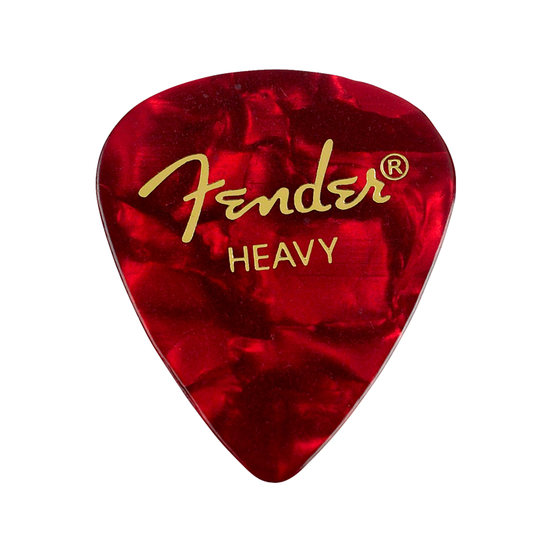 Fender Premium Celluloid 351 Shape Picks, Heavy, Red Moto, 12-Pack - 1