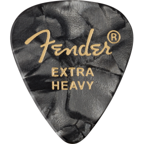 Fender 351 Shape Premium Picks, Extra Heavy, Black Moto, 12 Count - 1