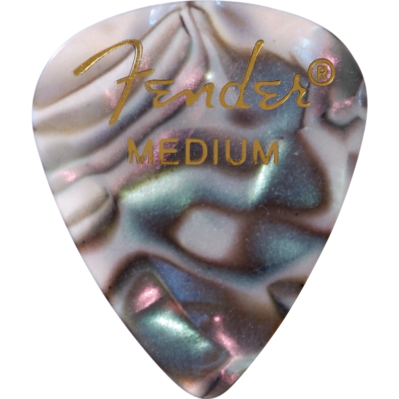 Fender Premium Celluloid 351 Shape Picks, Medium, Abalone, 12-Pack - 1