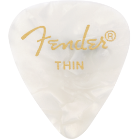 Fender Premium Celluloid 351 Shape Picks, Thin, White Moto, 12-Pack - 1
