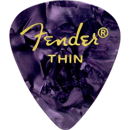 Fender Premium Celluloid 351 Shape Picks, Thin, Purple Moto, 12-Pack - 1