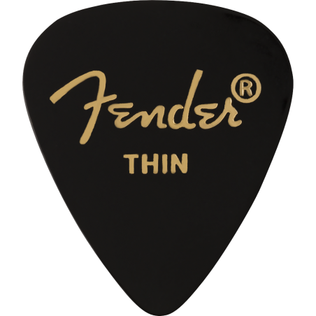 Fender 351 Shape Premium Picks, Thin, Black, 12 Count - 1