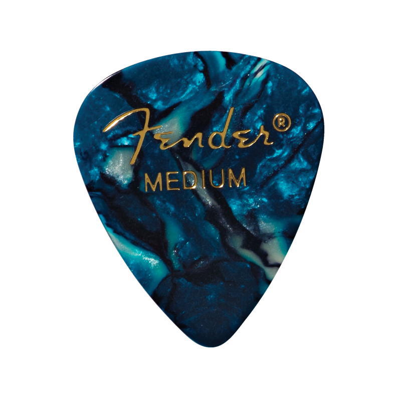 Fender Premium Celluloid 351 Shape Picks, Medium, Ocean Turquoise, 12-Pack - 1