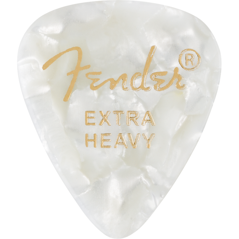 Fender 351 Shape Premium Picks, Extra Heavy, White Moto, 12 Count - 1 Fender 351 Shape Premium Picks, Extra Heavy, White Moto, 12 Count - 1