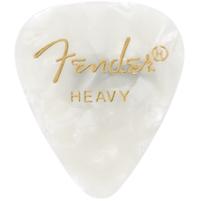 Fender Premium Celluloid 351 Shape Picks, Heavy, White Moto, 12-Pack - 1