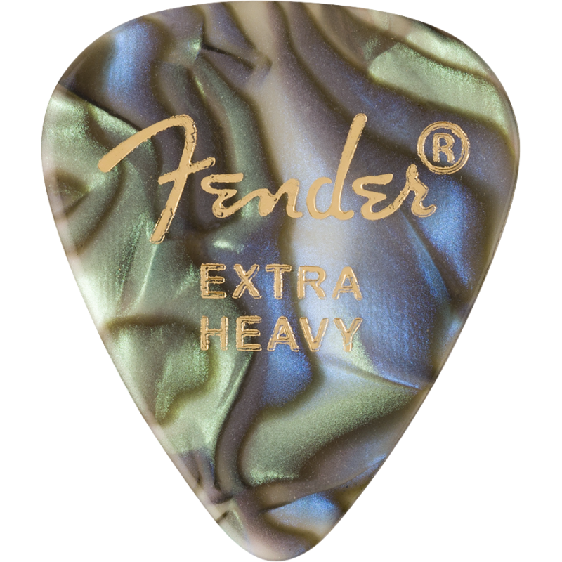 Fender 351 Shape Premium Picks, Extra Heavy, Abalone, 12 Count - 1