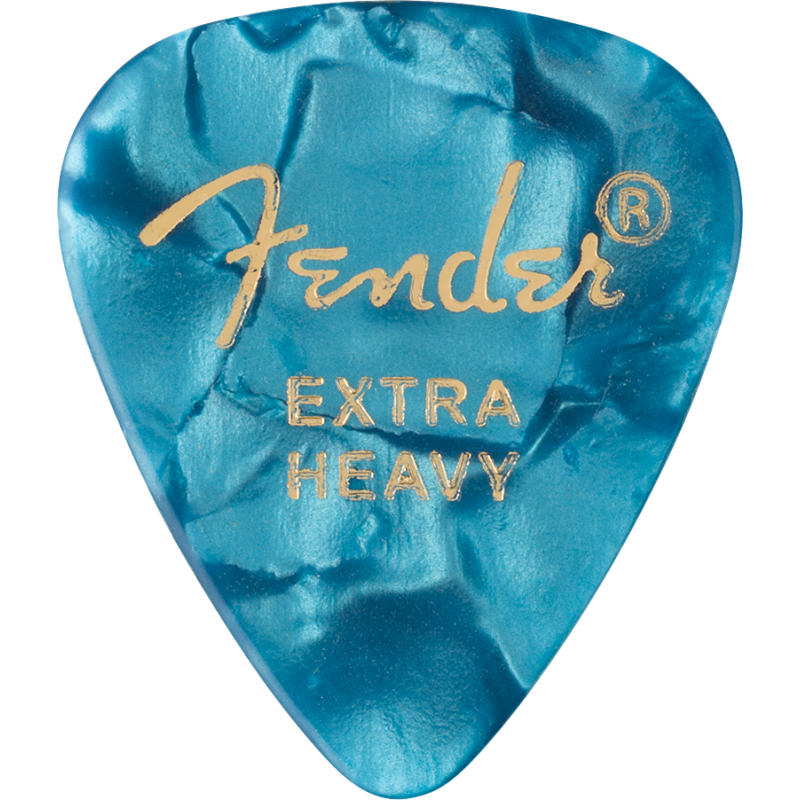 Fender 351 Shape Premium Picks, Extra Heavy, Ocean Turquoise, 12 Count - 1