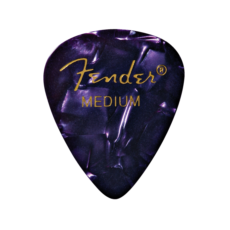 Fender Premium Celluloid 351 Shape Picks, Medium, Purple Moto, 12-Pack - 1