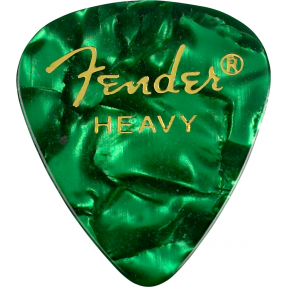 Fender Premium Celluloid 351 Shape Picks, Heavy, Green Moto, 12-Pack - 1