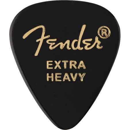 Fender 351 Shape Premium Picks, Extra Heavy, Black, 12 Count - 1