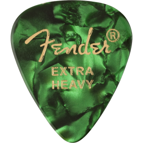 Fender 351 Shape Premium Picks, Extra Heavy, Green Moto, 12 Count - 1