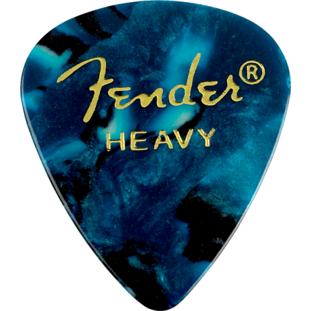 Fender Premium Celluloid 351 Shape Picks, Heavy, Ocean Turquoise, 12-Pack - 1