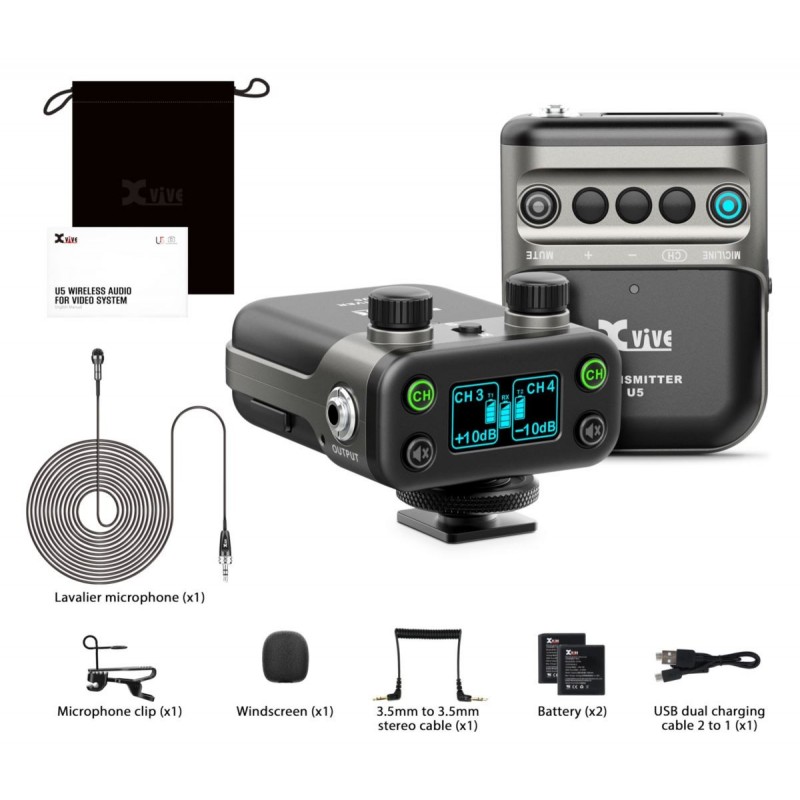 XVive U5 Wireless Audio System with Lavalier Microphone - 9