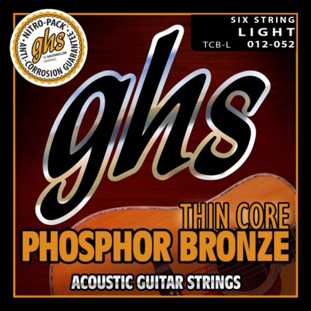 GHS Thin Core Phosphor Bronze - TCB-L - Acoustic Guitar String Set, Light, .012-.052 - 1