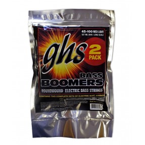GHS Bass Boomers - ML3045 - Bass String Set, 4-String, Medium Light, .045-.100, 2-Pack - 1