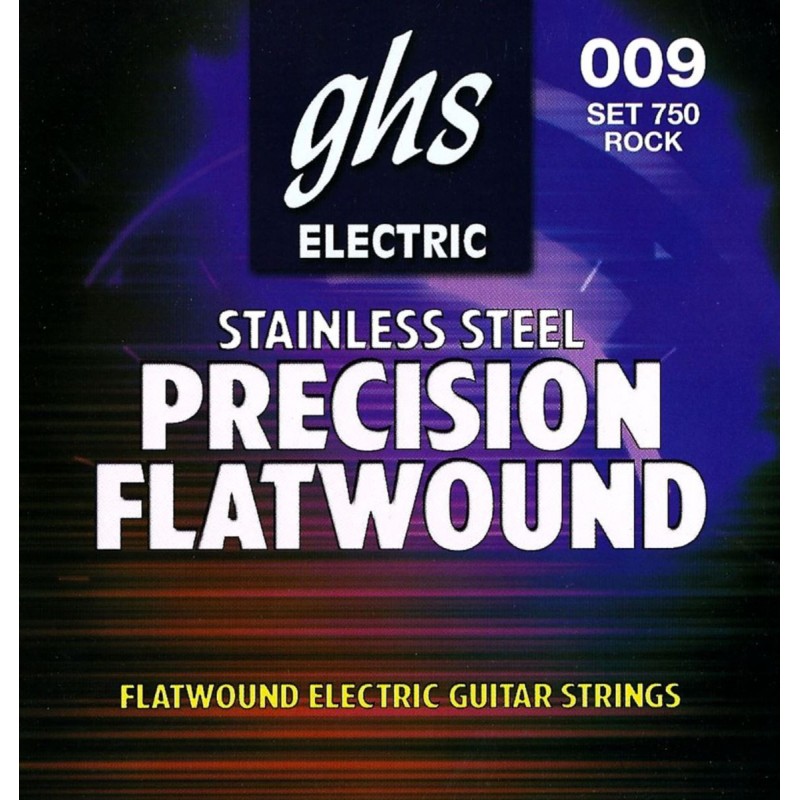 750　GHS　Electric　Guitar　Flatwound　Set,　Precison　Light,　.009-.042　String　Ultra