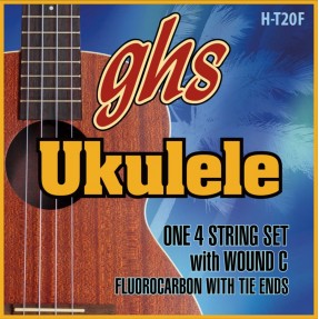 GHS Ukulele Fluorocarbon Tie Ends - H-T20F - Ukulele String Set, Tenor, Fingerstlye - 1