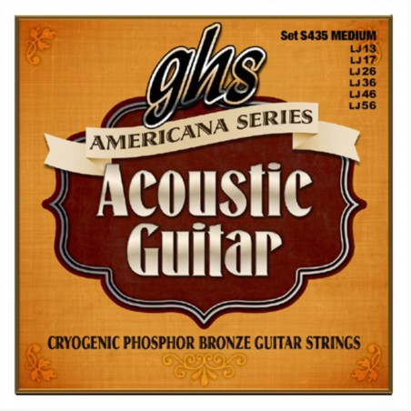 GHS Americana Series - S435 - Acoustic Guitar String Set, Phosphor Bronze, Light, .013-.056 - 1