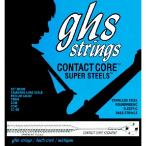GHS Contact Core Super Steels - M5200 - Bass String Set, 4-String, Medium, .045-.105 - 1