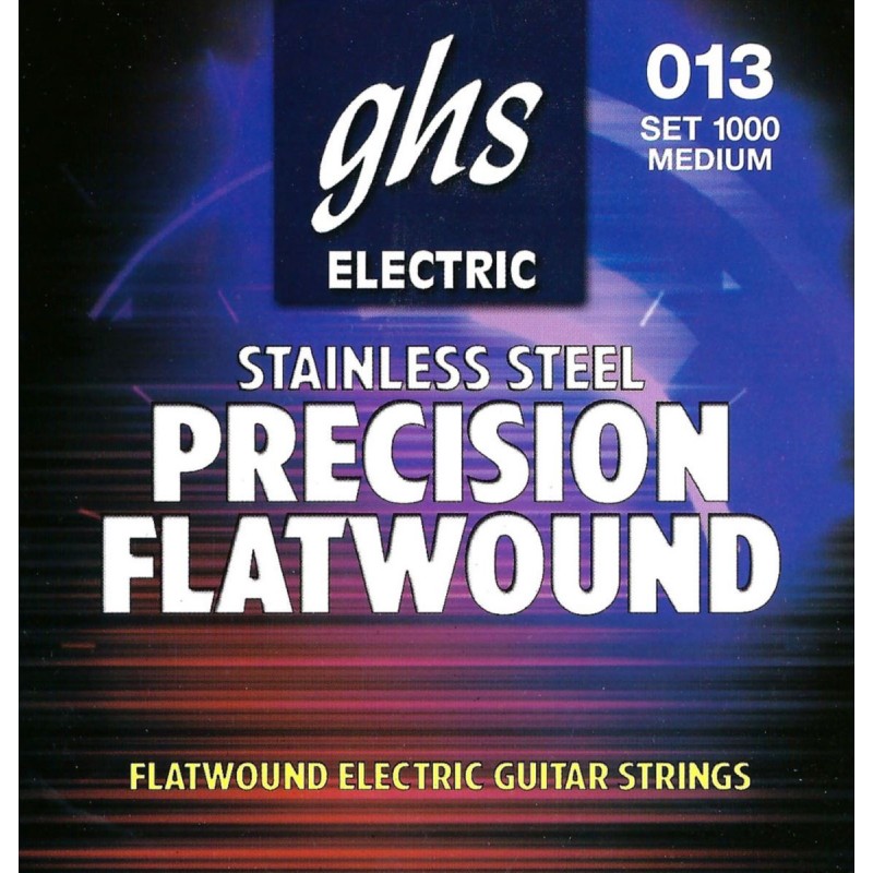 GHS Precison Flatwound - 1000 - Electric Guitar String Set, Ultra Light, .013-.054 - 1 GHS Precison Flatwound - 1000 - Electric Guitar String Set, Ultra Light, .013-.054 - 1