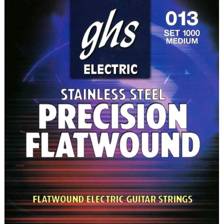 GHS Precison Flatwound - 1000 - Electric Guitar String Set, Ultra Light, .013-.054 - 1