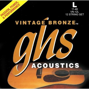 GHS Vintage Bronze - VN-12LAcoustic Guitar String Set, 12-String, Light, .011-.048 - 1