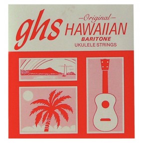 GHS Ukulele Nylon Tie-Ends - H-100Ukulele String Set - Baritone, Black Nylon - 1