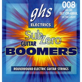 GHS Sub Zero Boomers - CR-GBUL - Electric Guitar String Set, Ultra Light, .008-.038 - 1
