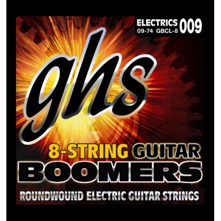 GHS Guitar Boomers - GB8CL - Electric Guitar String Set, 8-String, Custom Light, .009-.074 - 1