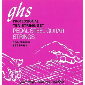 GHS Pedal Steel Nickel Rockers - PF550 - Pedal Steel Guitar String Set, 10-Strings, C6 Tuning, .015-.070 - 1