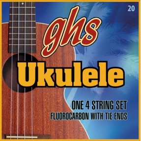 GHS Ukulele Fluorocarbon Tie Ends - Ukulele String Set, Hawaiian D-Tuning - 1