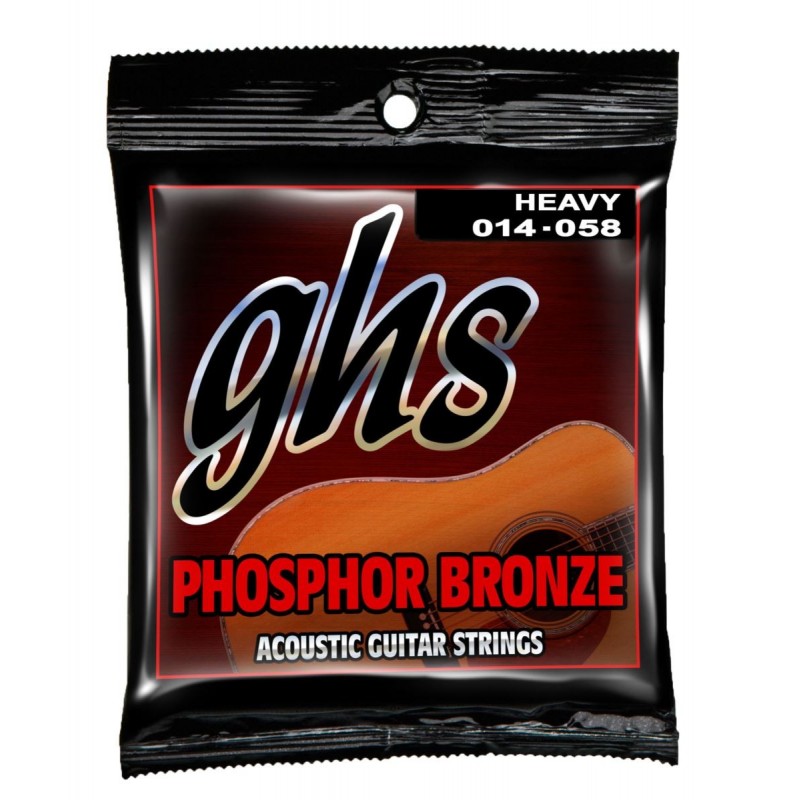 GHS Phosphor Bronze - 340 - Acoustic Guitar String Set, Heavy, .014-.058 - 1 GHS Phosphor Bronze - 340 - Acoustic Guitar String Set, Heavy, .014-.058 - 1
