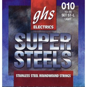 GHS SUPER STEELS - ST-L - Electric Guitar String Set, Light, .010-.046 - 1