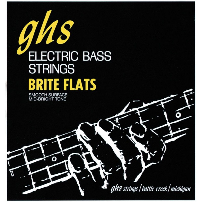 GHS Brite Flats - 3065 - Bass String Set, 4-String, Regular, .049-.108, Medium Scale - 1 GHS Brite Flats - 3065 - Bass String Set, 4-String, Regular, .049-.108, Medium Scale - 1