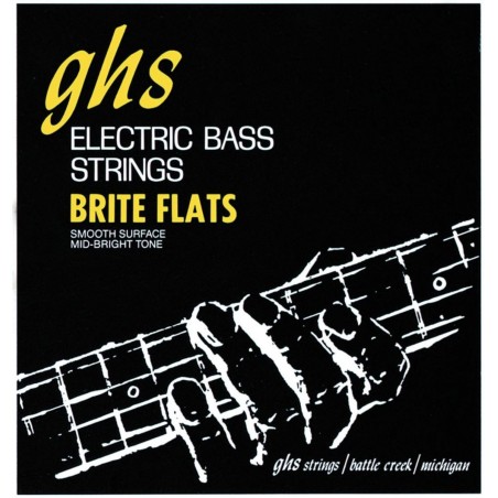 GHS Brite Flats - 3065 - Bass String Set, 4-String, Regular, .049-.108, Medium Scale - 1