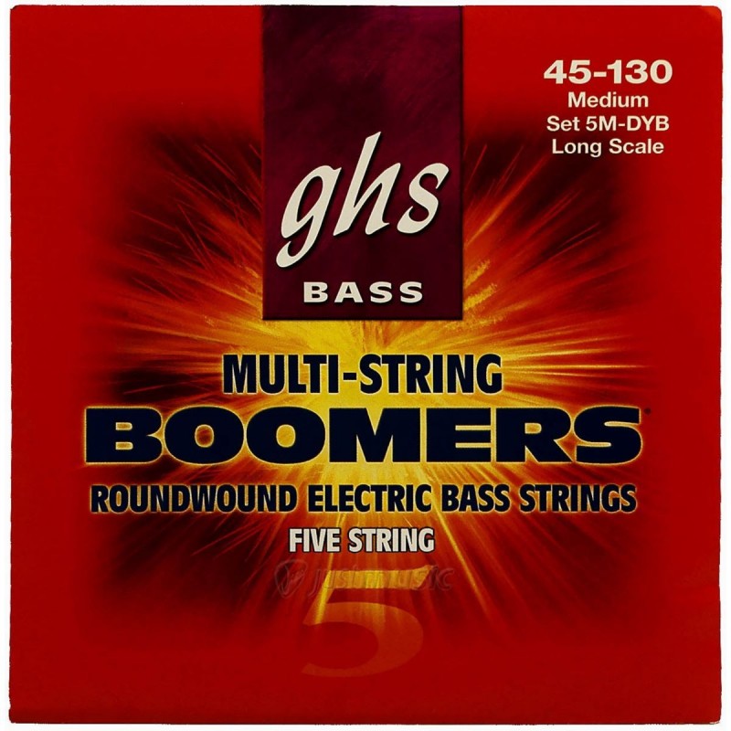 GHS Bass Boomers - Bass String Set, 5-String, Medium, .045-.130 - 1 GHS Bass Boomers - Bass String Set, 5-String, Medium, .045-.130 - 1