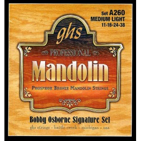 GHS Professional - A260 - Bobby Osbourne Signature Mandolin String Set, Loop End, Phosphor Bronze,  .011-.038 - 1