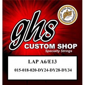 GHS Strings Electric Lap Steel String Set (LAP-A6/E13), Nickel-Plated Steel - A6/E13 Tuning, 015-034 - 1