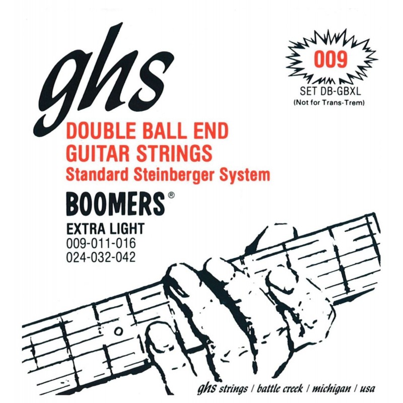 GHS Double Ball End Boomers - DB-GBXL - Electric Guitar String Set, Extra Light, .009-.042, Double Ball - 1 GHS Double Ball End Boomers - DB-GBXL - Electric Guitar String Set, Extra Light, .009-.042, Double Ball - 1