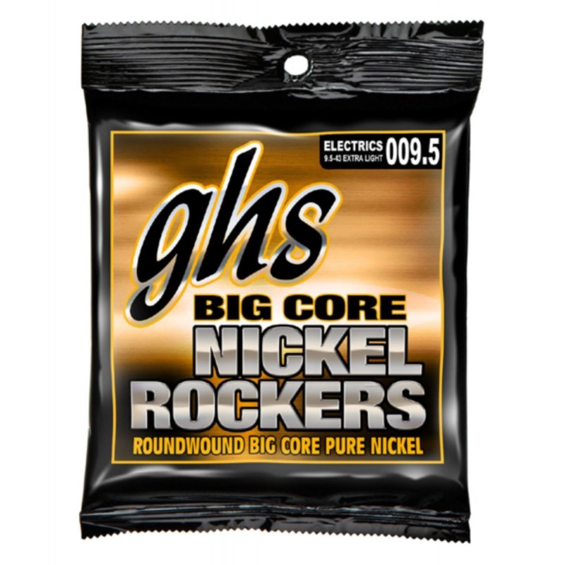GHS Big Core Nickel Rockers - BCXL - Electric Guitar String Set, Extra Light, .0095-.043 - 1