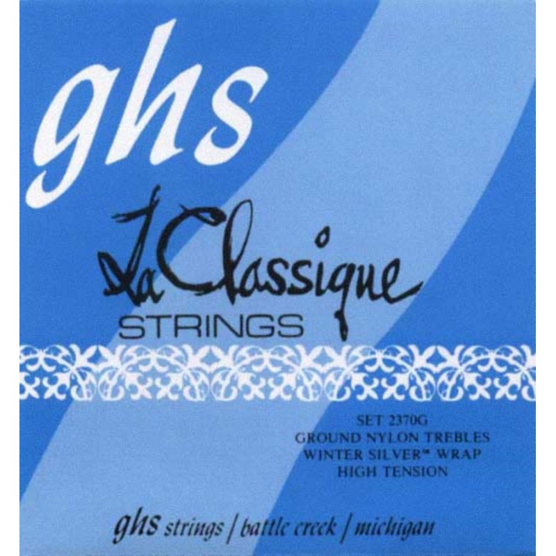 GHS La Classique - 2370G - Classical Guitar String Set, Tie-On, Ground Trebles, Medium High Tension - 1 GHS La Classique - 2370G - Classical Guitar String Set, Tie-On, Ground Trebles, Medium High Tension - 1
