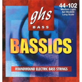 GHS Bassics - ML6000 - Bass String Set, 4-String, Medium Light, .044-.102 - 1