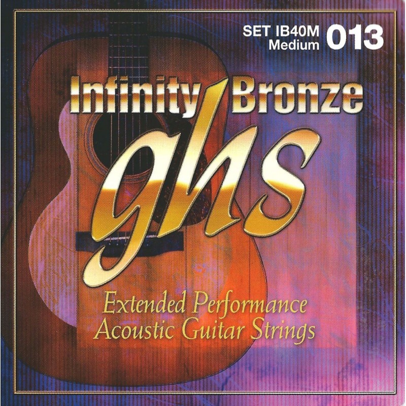 GHS Infinity Bronze - IB40M - Acoustic Guitar String Set, Heavy, .013-.056 - 1 GHS Infinity Bronze - IB40M - Acoustic Guitar String Set, Heavy, .013-.056 - 1