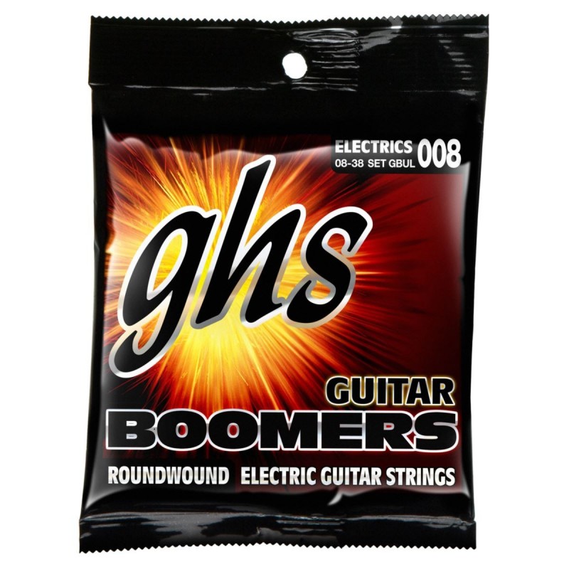 GHS Guitar Boomers - GBUL - Electric Guitar String Set, Ultra Light, .008-.038 - 1 GHS Guitar Boomers - GBUL - Electric Guitar String Set, Ultra Light, .008-.038 - 1